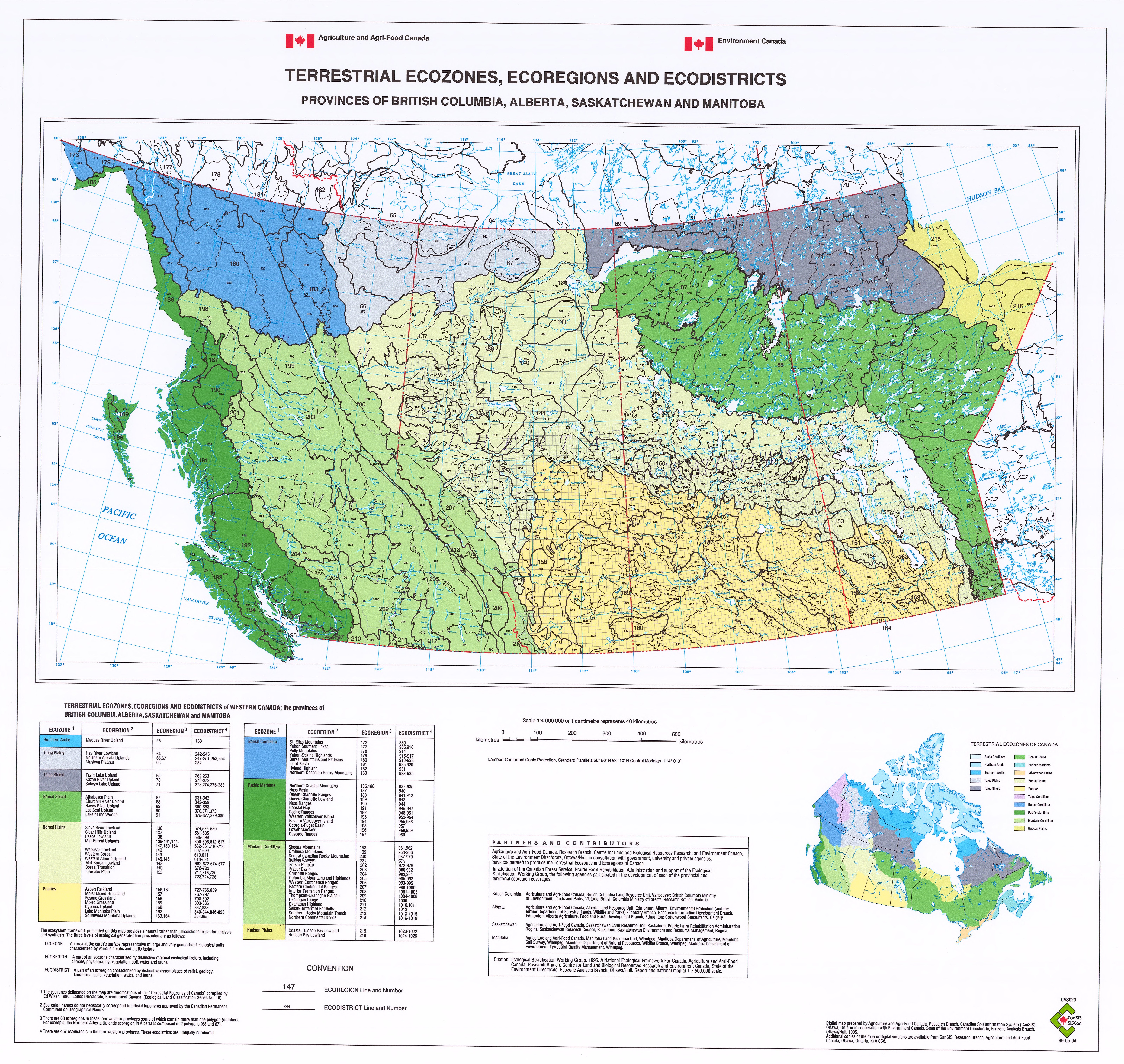 Terrestrial Ecozones, Ecoregions and Ecodistricts for the Provinces of ...